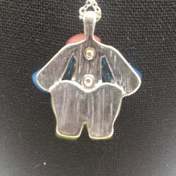 🥳HP🥳 Colorful Cute Elephant w/rhinestones on a Silver Tone 16" Necklace - Picture 9 of 10